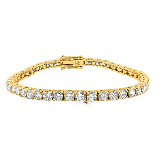 Original Maulijewels FG VS1 500 Carat Lab Grown Sparkling Diamond Tennis Bracelet For Women In Solid 14K Yellow Gold With 7 Length JMS always Bracelets Original Maulijewels FG VS1 500 Carat Lab Grown Sparkling Diamond Tennis Bracelet For Women In Solid 14K Yellow Gold With 7 Length JMS always Bracelets