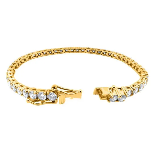 Original Maulijewels FG VS1 500 Carat Lab Grown Sparkling Diamond Tennis Bracelet For Women In Solid 14K Yellow Gold With 7 Length JMS always Bracelets Original Maulijewels FG VS1 500 Carat Lab Grown Sparkling Diamond Tennis Bracelet For Women In Solid 14K Yellow Gold With 7 Length JMS always Bracelets