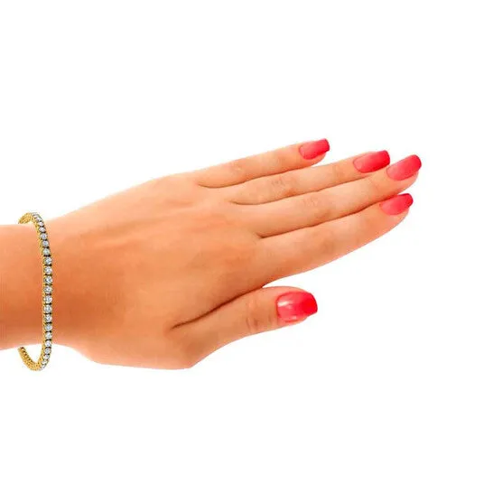Original Maulijewels FG VS1 500 Carat Lab Grown Sparkling Diamond Tennis Bracelet For Women In Solid 14K Yellow Gold With 7 Length JMS always Bracelets Original Maulijewels FG VS1 500 Carat Lab Grown Sparkling Diamond Tennis Bracelet For Women In Solid 14K Yellow Gold With 7 Length JMS always Bracelets